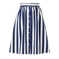 thumbnail image 1 of MODA NOVA Junior's Stripes Button Front Elastic Back A Line Midi Skirt, 1 of 6