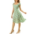 thumbnail image 1 of MODA NOVA Junior's Sweetheart Neck Smocked Cap Sleeve Floral Midi Dress, 1 of 5