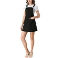 thumbnail image 1 of MODA NOVA Juniors Casual Adjustable Strap Above Knee Suspender Dress Black L, 1 of 6
