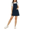 thumbnail image 1 of MODA NOVA Juniors Casual Adjustable Strap Above Knee Suspender Dress Blue XS, 1 of 6