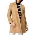 thumbnail image 1 of MODA NOVA Juniors Classic Notched Lapel Long Sleeves Long Overcoat, 1 of 6