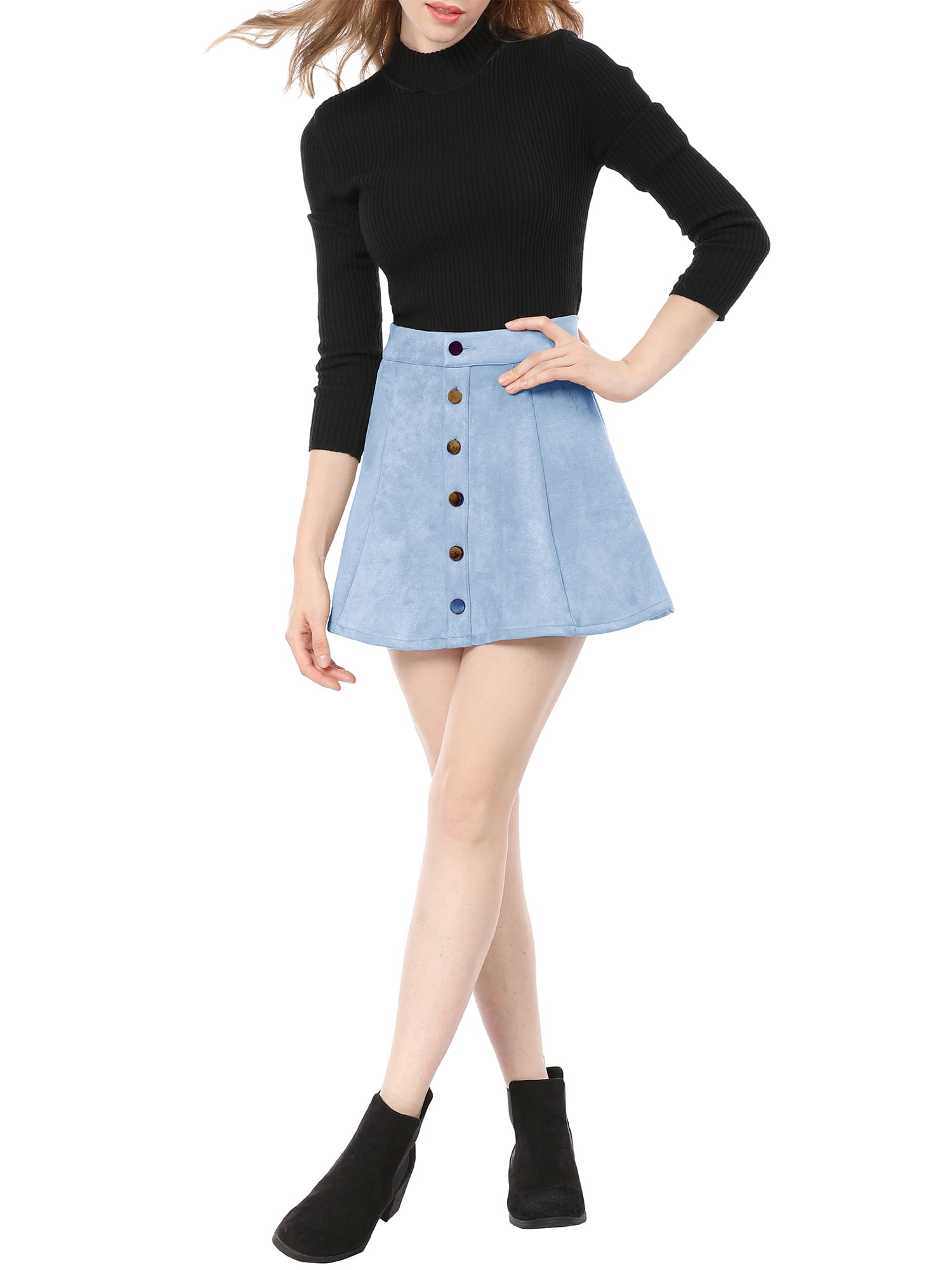 Faux suede button front skirt hotsell