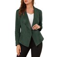 thumbnail image 1 of MODA NOVA Juniors Faux Suede Drape Collar Long Sleeves Open Front Cardigan, 1 of 6