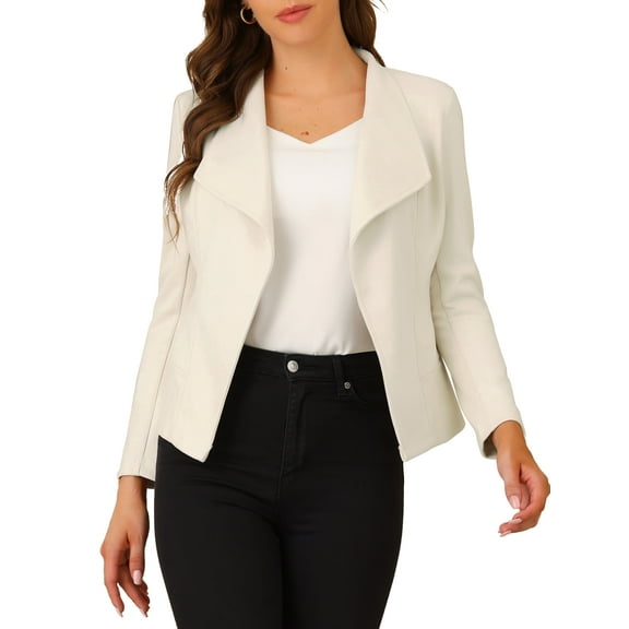 MODA NOVA Juniors Faux Suede Drape Collar Long Sleeves Open Front Cardigan