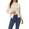 thumbnail image 1 of MODA NOVA Juniors Faux Suede Drape Collar Long Sleeves Open Front Cardigan, 1 of 5