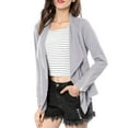 thumbnail image 1 of MODA NOVA Juniors Faux Suede Long Sleeve Draped Front Moto Jacket, 1 of 7