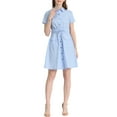 thumbnail image 1 of MODA NOVA Juniors Fit and Flare Collar Pocket Elastic Waist Mini Dress, 1 of 8