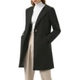 thumbnail image 1 of MODA NOVA Juniors Half Lapel Long Sleeves One Button Winter Mid-Length Overcoat, 1 of 7