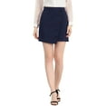 thumbnail image 1 of MODA NOVA Juniors High Low Hem Elastic Waist Zip Side Office Pencil Mini Skirt, 1 of 6