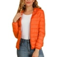 thumbnail image 1 of MODA NOVA Juniors Hooded Long Sleeves Zip Up Lightweight Packable Puffer Jacket, 1 of 6