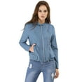 thumbnail image 1 of MODA NOVA Juniors Lightweight Stand Collar Zip up Biker Moto Jacket, 1 of 7