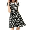thumbnail image 1 of MODA NOVA Juniors Peter Pan Collar Above Knee Hidden Zipper Back a-Line Dress, 1 of 7