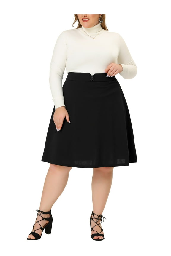 Juniors Plus Size Detachable Strap A-Line Suspender Skirt