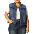 thumbnail image 1 of MODA NOVA Juniors Plus Size Fashion Button Sleeveless Denim Vest Jacket, 1 of 7