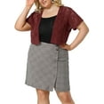 thumbnail image 1 of MODA NOVA Juniors Plus Size Lace Hollow Out Cropped Bolero Shrug Cardigan, 1 of 6