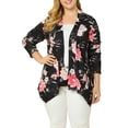 thumbnail image 1 of MODA NOVA Juniors' Plus Size Leopard Prints Front Open Asymmetrical Cardigan, 1 of 6