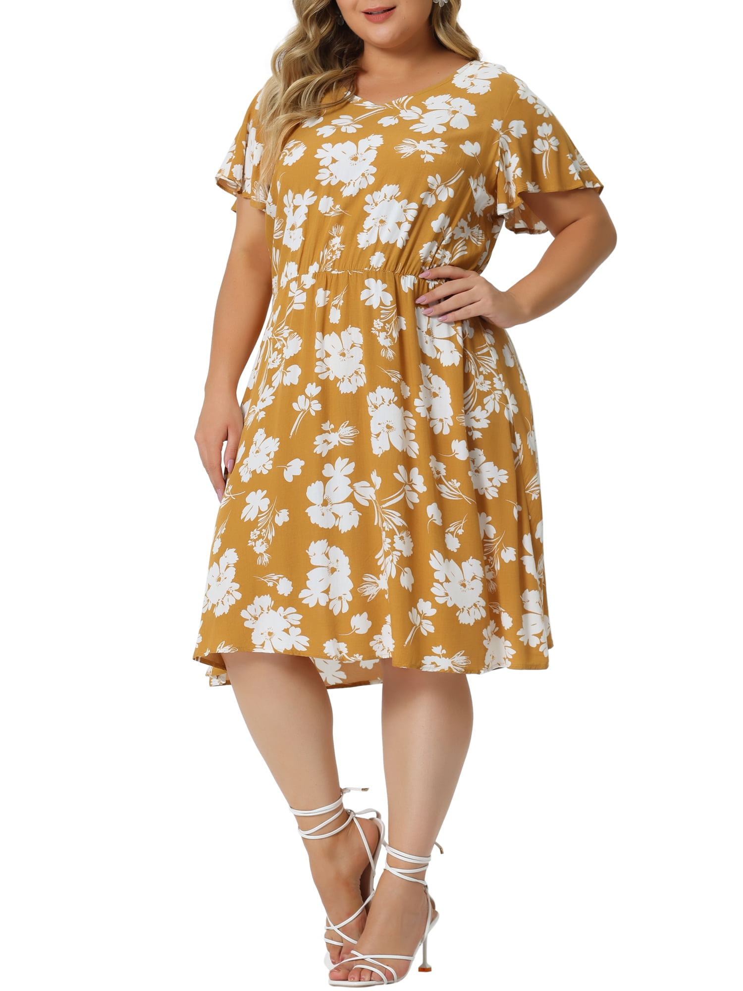 MODA NOVA Juniors Plus Size Summer V Neck Dirty Floral Peplum Midi Dress 2X Yellow - Walmart.com MODA NOVA Juniors Plus Size Summer V Neck Dirty Floral Peplum Midi Dress 2X Yellow - Walmart.com