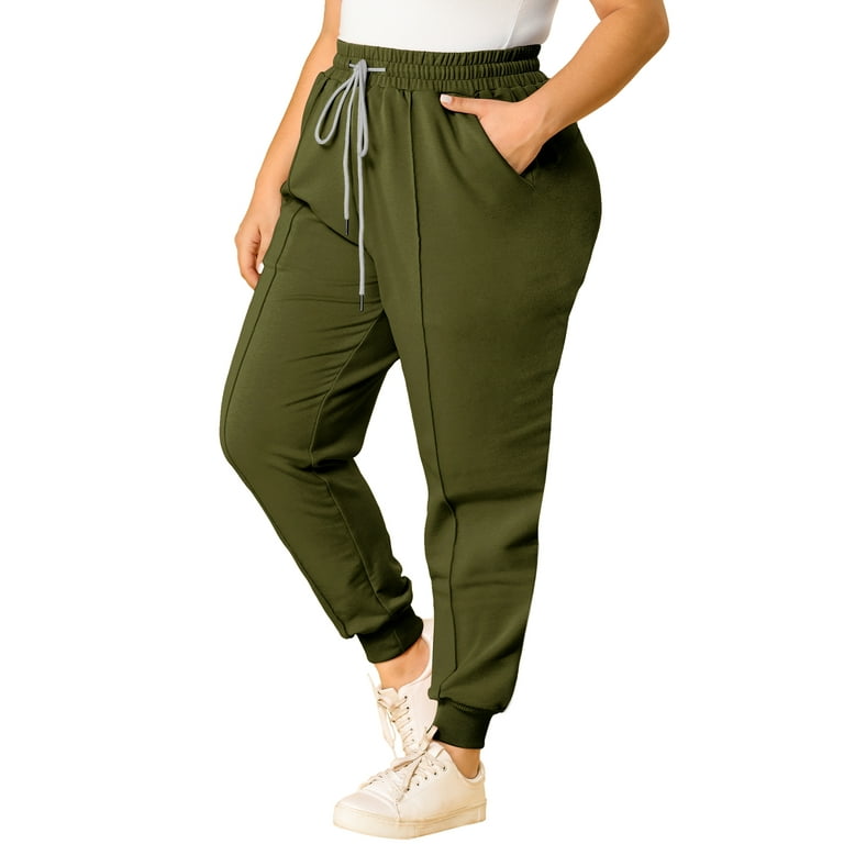 MODA NOVA Juniors Plus Size Sweatpants Elastic Waist Jogger Pants Army Green 4X Walmart