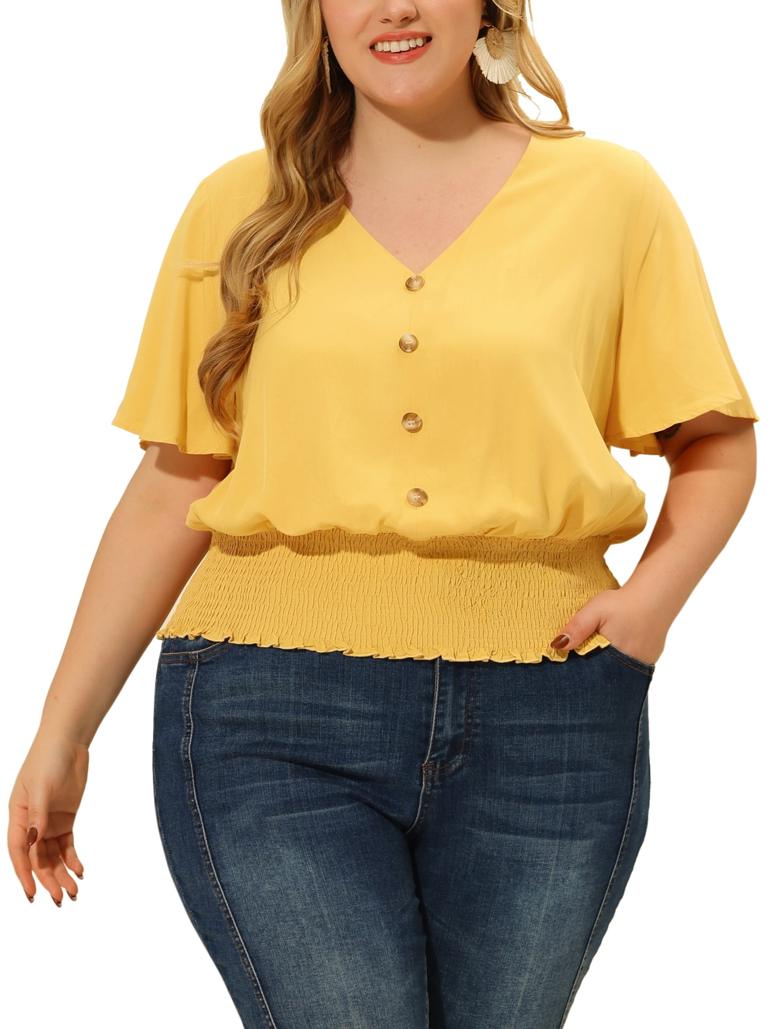 yellow blouse plus size