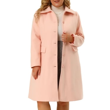 MODA NOVA Juniors Plus Size Winter Fashion Coats Single Breasted Long Peacoat