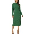 thumbnail image 1 of MODA NOVA Juniors Round Neck Twist Back Long Sleeve Cable Knit Cut Out Bodycon Midi Dress, 1 of 6