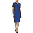thumbnail image 1 of MODA NOVA Juniors Sheath Dress Contrast Color  Pencil Dresses, 1 of 6