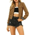 thumbnail image 1 of MODA NOVA Juniors Stand Collar Long Sleeve Zip up Flap Pocket Bomber Jacket, 1 of 6
