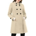 thumbnail image 1 of MODA NOVA Juniors Stand Collar Long Sleeves Double Breasted Trendy Winter Coat, 1 of 7