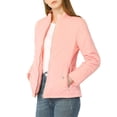thumbnail image 1 of MODA NOVA Juniors Stand Collar Long Sleeves Zip Up Lightweight Quilted Jacket Pink M, 1 of 6