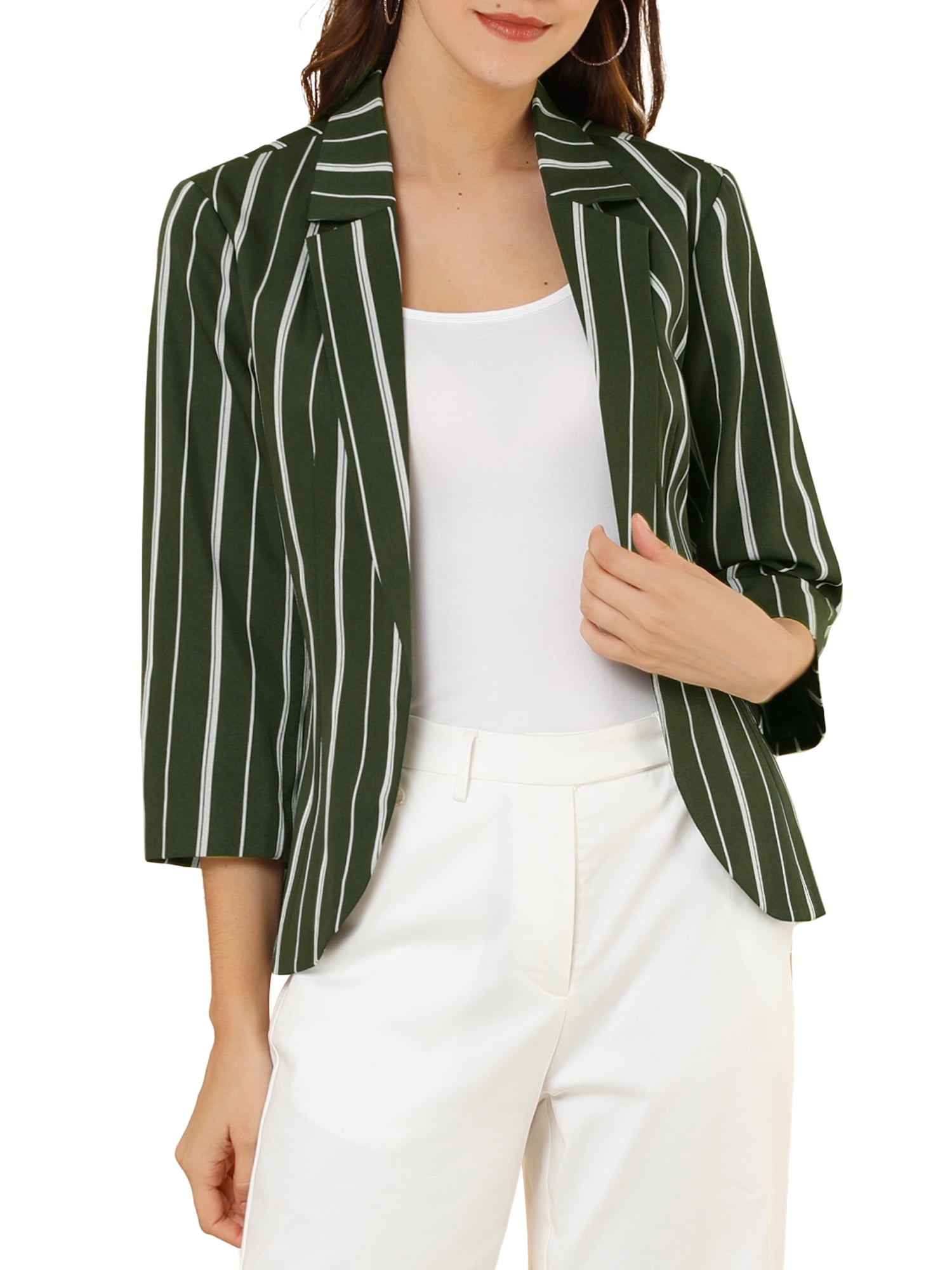 Women's Chiffon 3/4 Sleeves Open-front Jackets with Beads & Sequins