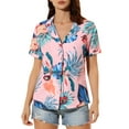 thumbnail image 1 of MODA NOVA Juniors Summer Beach Tropical Floral Button Down Hawaiian Shirts, 1 of 7