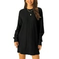 thumbnail image 1 of MODA NOVA Juniors Textured Long Sleeve Above Knee Casual Sweater Dress, 1 of 6