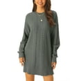 thumbnail image 1 of MODA NOVA Juniors Textured Long Sleeve Above Knee Casual Sweater Dress, 1 of 6