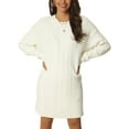 thumbnail image 1 of MODA NOVA Juniors Textured Long Sleeve Above Knee Casual Sweater Dress, 1 of 6