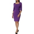 thumbnail image 1 of MODA NOVA Juniors Vintage Pencil Dress Square Neck Puff Sleeve Belted Dresses, 1 of 6