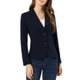 thumbnail image 1 of MODA NOVA Juniors Work Lapel Collar Stretchy Jacket Suit Blazer, 1 of 6