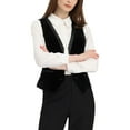 thumbnail image 1 of MODA NOVA Retro Velvet Waistcoat for Juniors V Neck Sleeveless Racerback Steampunk Vest, 1 of 5