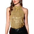 thumbnail image 1 of MODA NOVA Sparkle Sleeveless Halter Tops for Juniors Party Club Cocktail Vest Shirt Tank Camisole Tops, 1 of 5