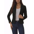 thumbnail image 1 of MODA NOVA Women's Jacket Faux Suede Notched Lapel Long Sleeve Coats L Black, 1 of 6