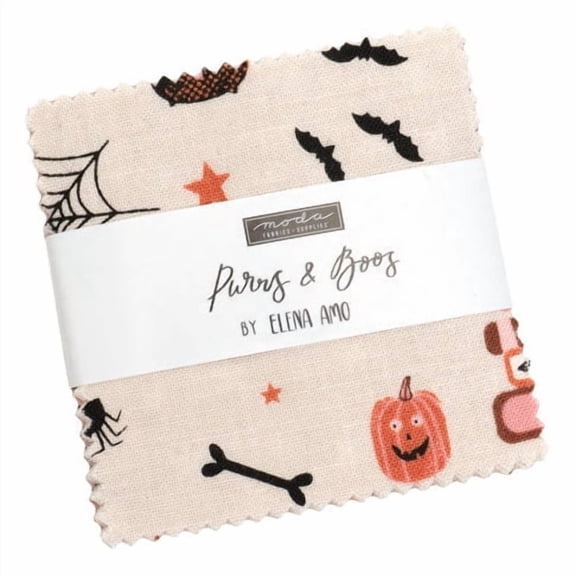 MODA - Purrs and Boos Mini Charm Pack by Elena Amo 42 pcs
