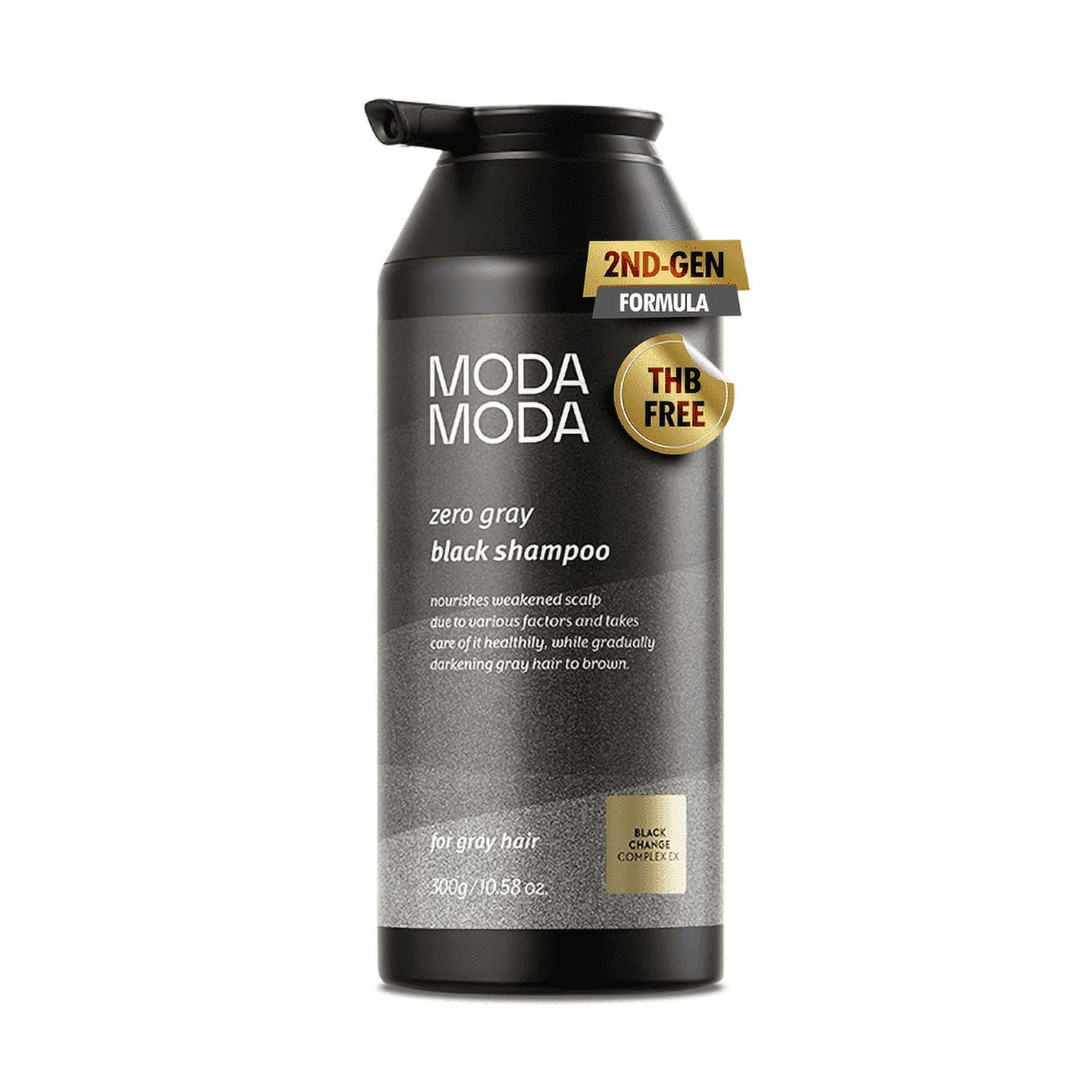 Moda Moda Zero Gray Black Hair Shampoo (10.58 Oz) | Natural Darkening Color