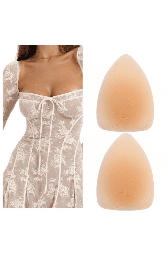 1 Pair Pasties Nipple Covers for Women, Triangular Ultra-Thin Reusable Invisibility Silicone Nipple Pasties Adhesive(Honey)