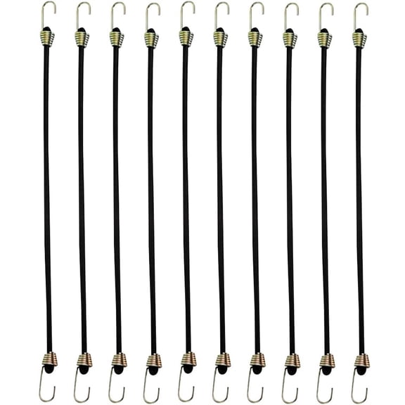 MODANU 10 Pcs Small Bungee Cords with Hooks 10" Mini Bungee Cords Adjustable Stretchy Elastic Straps for Luggage Outdoor Tent Tarp Bike Car RV Camping Tool