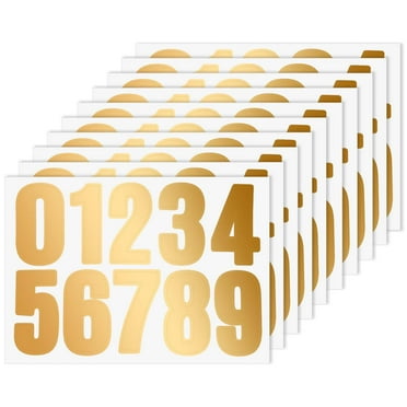 MODANU 10 Sheets Mailbox Numbers Stickers, 4 inch Waterproof Number Stickers for Outside, Reflective Mailbox Numbers for Doors Mailbox Address Number (Gold)