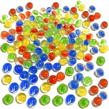 MODANU 100Pcs Colorful Glass Marbles Marble 14mm Collection Cat Eye Marbles for Marble Bounce Game Chinese Checkers Crafting & Home Decoration