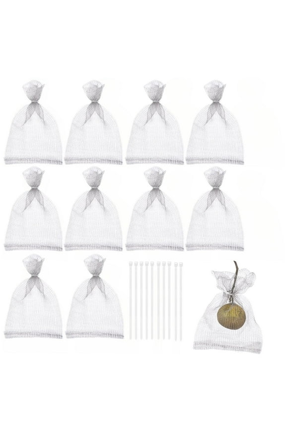 10Pcs Fruit Protection Wire Mesh Bags, 10 x 9inch Stainless Steel Wire Mesh Bags, Root Protection Mesh Bag for Fruits, Berries, Vegetables