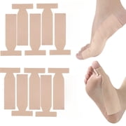 MODANU 10Pcs Turf Toe T-Straps, Self Adhesive Moleskin Splints for Big Toe Injuries - Adhesive Toe Straighteners Turf Toe Wrap Elastic Tape, Beige