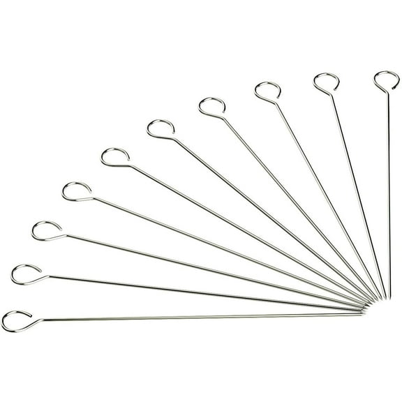 MODANU 12-Inch Stainless Steel Turkey Lacers, Cocktail Skewers (10-Pack)