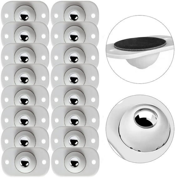 MODANU 12 Pcs Self-Adhesive Mini Caster Wheels, Small Roller for Appliance, Mini Swivel Wheels for Coffee Maker, Toaster, Storage Bins, Trash Can, Small Furniture