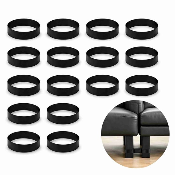 MODANU 16Pcs Sectional Couch Connectors Small Rubber Sofa Couch Straps Bands for Sliding Sofa (Black)